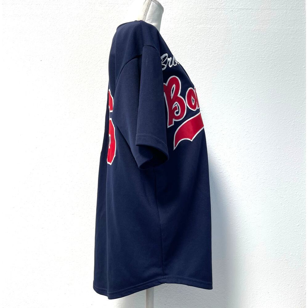 Vintage New York Bronx Bombers Mens Baseball Jersey #56 Navy Blue/Red Size Large - Picture 4 of 8